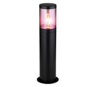 Lampadaire LED extérieur Lampadaire à intensité variable avec télécommande Lampe d'extérieur en acier inoxydable, changement de couleur RGB, noir fumé, 4W 470lm blanc chaud, DxHxB 14x50x10,2cm