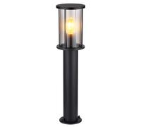 Lampadaire LED extérieur lampe de chemin noir lampe de jardin moderne, lampe de socle terrasse résistant aux intempéries, verre inox mat, 7W 806lm blanc chaud, DxH 14,3x60 cm