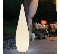 Lampadaire LED extérieur Lampe de jardin sur pied Lampe de terrasse avec pointe de terre pour fixation, plastique blanc opale, 1x E27 LED blanc chaud, DxH 24x80 cm