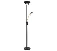 Lampadaire LED Lampadaire lampe de lecture lampe de salon, Flexo Dimmer spot de lecture orientable, métal verre acrylique noir laiton, 20W 1690lm 3000K blanc chaud, H 180 cm