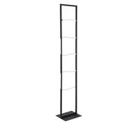 Lampadaire LED lampadaire lampe de salon lampe de bureau lampe de chambre, métal noir aluminium blanc plastique, 26W 860lm 3000K blanc chaud, H 135,4 cm