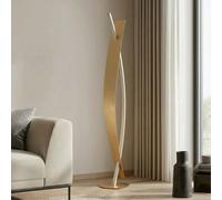 Lampadaire LED Marija Lucande, dimmable, doré, Salon / Salle à manger, Métal, Moderne, Lampadaire LED