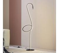 Lampadaire LED Pajaro Lindby, dimmable, noir, Salon / Salle à manger, Métal, Moderne, Lampadaire LED