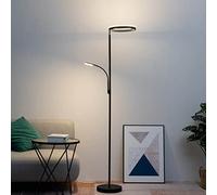 Lampadaire LED Pancho noir dimmable 3 niveaux 180 cm | LED intégrées, hauteur 180 cm, finition noire mate, double éclairage, intensité réglable sur 3 niveaux