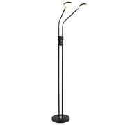 Lampadaire LED pour salon avec variateur tactile, métal noir, H 173 cm