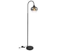 Lampadaire LED Rauch verre Lampe de salon debout Rauch arc noir, métal, 1x E27 filament LED blanc chaud, LxlxH 39x25x150 cm