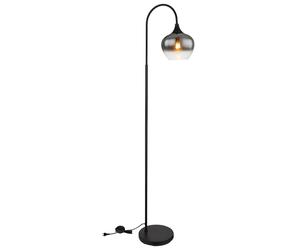 Lampadaire LED Rauch verre Lampe de salon debout Rauch arc noir, métal, 1x E27 filament LED blanc chaud, LxlxH 39x25x150 cm
