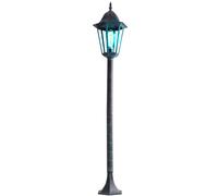 Lampadaire LED RGB Extérieur Lampadaire Télécommande Lampadaire à intensité variable, fonte d'aluminium vert-noir, 8,5W 806Lm blanc chaud, H 120 cm
