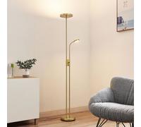 Lampadaire LED Seppa Lindby, dimmable, doré, Salon / Salle à manger, Métal, Moderne, Lampadaire LED