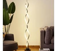 Lampadaire LED spirale à intensité variable avec 3 températures de couleur, interrupteur à pied pour salon et chambre à coucher