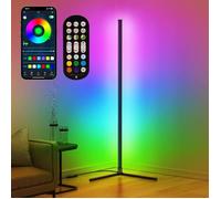 Lampadaire LED sur pied 130 cm, 16 millions de couleurs RGB, télécommande et appli, synchronisation musicale, alliage d'aluminium