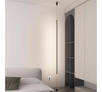 Lampadaire LED, suspension LED moderne noire, longue bande | Luminaire Minimaliste Sol-Plafond à Câblage Direct, Lampe de Chevet pour Bureau Chambre Mur TV