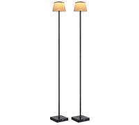 Lampadaire LED Touchdimmer USB Lampe d'extérieur Batterie Lampadaire CCT, métal plastique brun noir, 4W 155Lm 3000K 4000K 5000K, H 120 cm, 2er Set