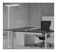 Lampadaire Led Unilux double éclairage ergonomique écologique avec panneau acoustique en PET recyclé nexus blanc beige