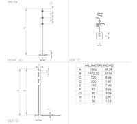 Lampadaire LEVANTARA E27 3X40W en acier et bois noir et marron 95x75x1505mm