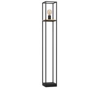 Lampadaire LIBERTAD E27 1X40W en acier et bois noir et marron 180x180x1285mm