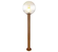 Lampadaire, lumière de jardin, lampe d'extérieur, lumière de patio, éclairage de chemin marron, aspect bois, verre aluminium, 1x E27, IP44, H 100cm