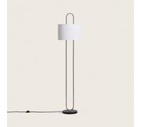 LEDKIA LIGHTING - Lampadaire Métal et Tissu Duque | Éclairage Doux pour Salon et Chambre | Design Élégant et Polyvalent | Assemblage Facile, Blanc