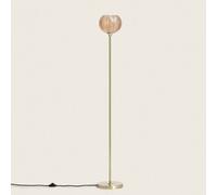 LEDKIA LIGHTING – Lampadaire Klimt – Métal et verre, Abat-jour sphérique, E27, Intérieur, Ambre