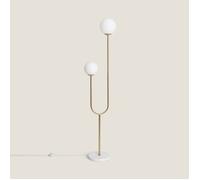 Lampadaire Métal et Verre Moonlight Brass 2 Spots Doré