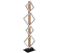 Lampadaire moderne lampe de salon noir lampadaire aspect bois, lampadaire LED carrés, métal mat, 1x LED 35W 2280lm 3000K, LxlxH 30,7x18x103 cm