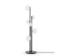 Lampadaire Nabila 552.66L Noir/ Laiton brossé/Verre Transparent