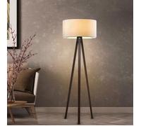 Lampadaire Newport hauteur 140 cm E27 effet bois - crème [lux.pro]