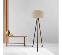 Lampadaire Newport hauteur 140 cm E27 effet bois, marron clair