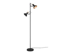 Lampadaire noir doré lampadaire spot orientable lampe de salon sur pied, métal, 2x douilles E14, LxlxH 23x43x155 cm