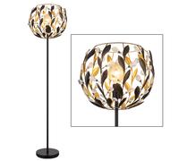 Lampadaire Noir Or Lampadaire Salon Design Feuilles Cristaux, 1x E27, DxH 40x157 cm