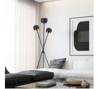 lux.pro Lampadaire avec 3 Douille E14 pour Intérieur Lampe sur Pied Élégante Luminaire Design Intemporel pour Salon Chambre Bureau Métal 161 x 58 cm Noir Or