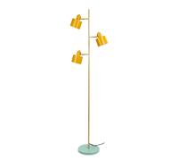 Lampadaire Ocean 3 Abat-jour Curry/Turquoise/Laiton