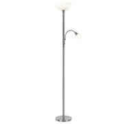 Lampadaire plafonnier lampe de salon lampe de chambre lampadaire, métal verre nickel chrome, LED RGB télécommande dimmable, 1x E24 1x E27, 8,5W 806Lm 3000K blanc chaud, H 178cm