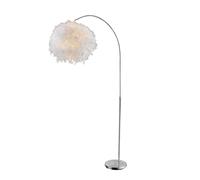 Lampadaire, réglable en hauteur, lampe à arc avec ressorts, lampadaire, lampe de salon, blanc argenté, 1x E27, LxH 96x141-196 cm