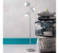 Lampadaire Rétro Chromé Calotta À 3 Spots