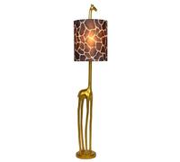 Lampadaire rétro girafe doré-brun avec abat-jour, 1x E27 60W, Lucide EXTRAVAGANZA MISS TALL