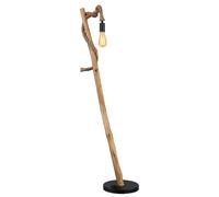 Lampadaire salle à manger lampadaire bois noir lampe en bois corde de chanvre aspect bois style campagnard, métal marron, 1x douille E27, LxlxH 42,5x30x150cm