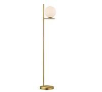 Lampadaire salon ball lampadaire ball blanc lampadaire métal laiton, verre, interrupteur au pied, 1x douille E14, LxH 25x150 cm