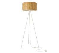 Lampadaire scandinave blanc/pin trépied E27 40W Raffi