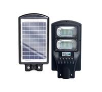 Lampadaire solaire 100W - Capteur crépusculaire - Détecteur de mouvement - Noir transparent