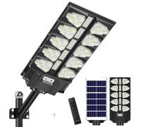 Lampadaire solaire, 2000 lumens, zone d'éclairage de 800 à 900 pieds carrés, compatible avec un détecteur de mouvement, batterie incluse, CE