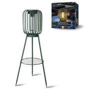Lampadaire solaire à LED Lampe de jardin 3 en 1, éclairage extérieur avec LED COB blanc chaud, capteur de lumière, IP44, lampe solaire pour terrasse, balcon, éclairage de jardin sans fil, vert