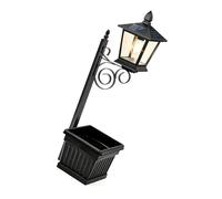 Lampadaire solaire avec jardinière en fer pour entrée, terrasse et décoration paysagère, lampe solaire antirouille