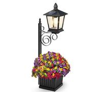Lampadaire Solaire Avec Jardinière, Pot De Fleurs 2 En 1 Avec Lanterne solar, Lampadaires Solaires Étanches, Jardinière Décorative Pour Jardin, Patio, Porche, Jardin, Pelouse, Terrasse