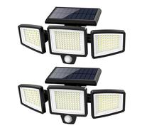Lampadaire solaire d'extérieur à triple tête / Applique murale solaire pour cour - Indice de protection IP44 [Lot de 1]
