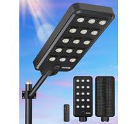 Lampadaire solaire d'extérieur, lampes solaires 6500K IP67 avec détecteur de mouvement, projecteurs solaires super lumineux pour l'extérieur, idéaux pour le jardin, la cour, le garage et les entrées d