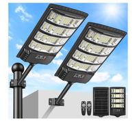 Lampadaire Solaire Extérieur - 6500K Projecteur LED Solaire - Détecteur de mouvement - Télécommande - IP65