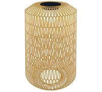 Lampadaire solaire extérieur en résine tressée - Outsunny - rechargeable - avec capteur de lumière - style boho - 55 cm - jaune