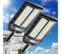 Lampadaire solaire, indice de protection IP66, avec télécommande, lot de 2