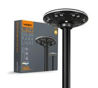 Lampadaire solaire LED 15W 1400 lm PIR télé IP54 Videx